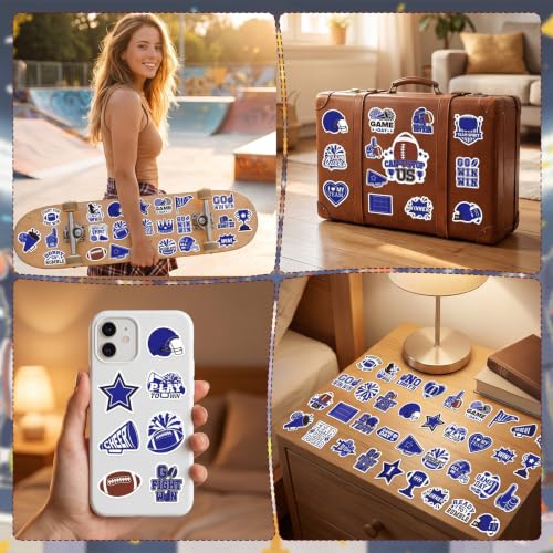100 Pcs Blue Team Spirit Stickers Cheer Sports Stickers for Face - style: Blue Team Spirit