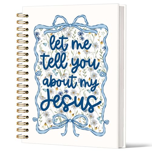 Lacama Christian Gifts for Women Inspirational Gifts for Women, Blue Bible Study Notebook, Prayer Journal for Women, Bible Journal, Cute Let Me Tell You About My Jesus Spiral Notebook - color: Let Me Tell You About My Jesus