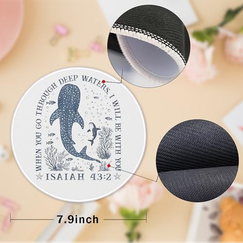 Trendy Whale Shark Christian Mouse Pad 7.9x7.9 Inch, When You Go Through Deep Waters I Will Be with You Isaiah 43:2 Mouse Pads, Blue Bible Verse for Desk, Religious Office Supplies Desk Accessories - color: Cute Sloth 30