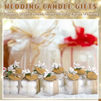 MTLEE 30 Sets Mini Bubble Candles Party Favors DIY Gift Set,White - color: White