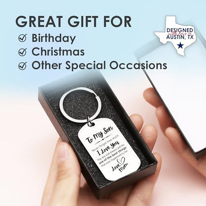 Rosa Vila Keychains For Women & Men, Gifts For Mom, Bonus Mom, Aunt, Sister, Dad, Grandma, Nurse, Teens, Coach, Teacher Pilot - style: To My Son Keychain