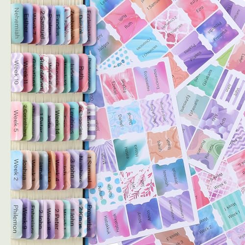 Mr. Pen- Laminated Bible Tabs, 120 pcs, Easy-to-Read & Apply - color: Dreamy Tapestry