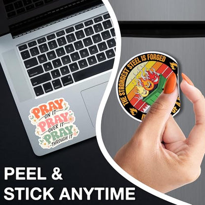 Pray On It Pray Over It Pray Through It Sticker, Pastel Floral Faith Design - color: Pray on It Pray Over It Pray Through It