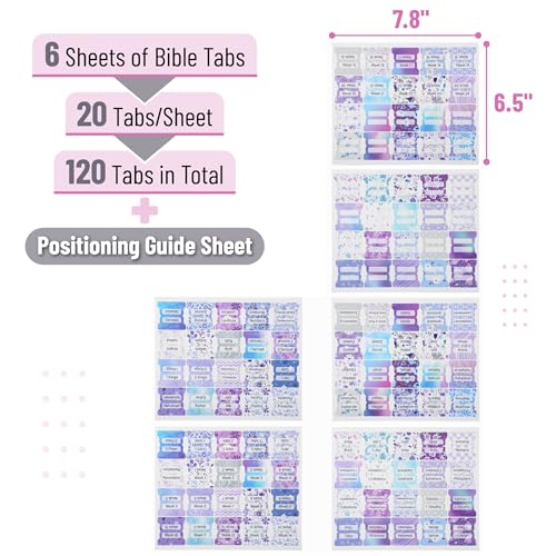 Mr. Pen- Laminated Bible Tabs, 120 pcs, Easy-to-Read & Apply - color: Lavender Breeze