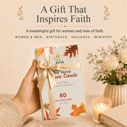 80 Unique Bible Verse Cards - Mini Scripture Cards for Women - color: Autumn