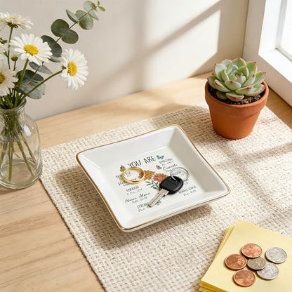 PUDDING CABIN Birthday Gifts for Women, Marigold Scripture Jewelry Dish, Christian Gifts - style: Marigold:Creativity, Passion, Warmth(October Birth Flower )