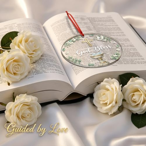 WhatSign Metal Christmas Cross Christian Ornament (Baptism-1) - color: Baptism-1