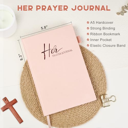 Prayer Journal for Women & Men - 120 Day Daily Devotional with Prompts - color: Pink-Her
