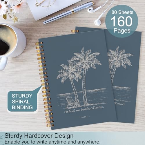 Tropical Beach Christian Spiral Notebook 5.5x8.3 - color: White Tropical Beach Christian