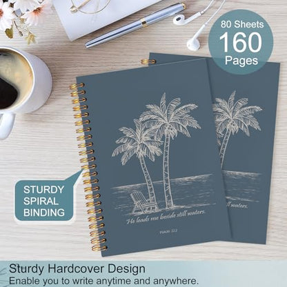 Tropical Beach Christian Spiral Notebook 5.5x8.3 - color: White Tropical Beach Christian