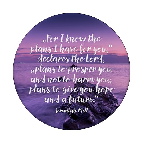 Bible Verse Jeremiah 29 11 Religious Gift Faith Christian PopSockets Adhesive PopGrip - style: Adhesive PopGrip