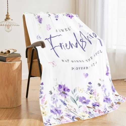 Friendship Gifts Blanket Throw 60X50 Friend Birthday Gift for Women - color: Purple-friendship, size: 50*60