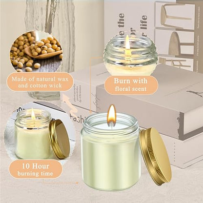 ACITHGL 36 Pcs 4oz Mini Mason Jar Candles Small Scented Candles Bulk Aromatherapy Ideal Souvenir Favors for Wedding Birthday Party (Vanilla, Lilac, Gardenia, Gold) - color: Gold, style: Vanilla, Lilac, Gardenia
