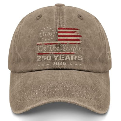 250th Anniversary 250 Years Freedoms Baseball Hat Running Embroidered Cap for - color: Pigment Khaki6