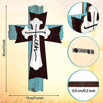 Yookeer Large Wooden Christian Wall Cross Religious Decor Art