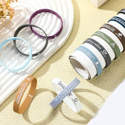 HyDren 120 Pcs Bible Verse Bracelets Christian Gifts Bulk - color: Classic Colors, style: Spanish