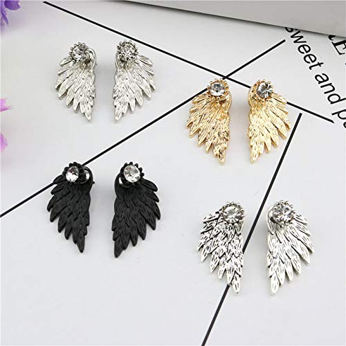 4 Pairs Retro Stereo Angel Wings Earrings for Women Fashion Feather Zircon Earrings Jacket Punk Gothic Jewelry