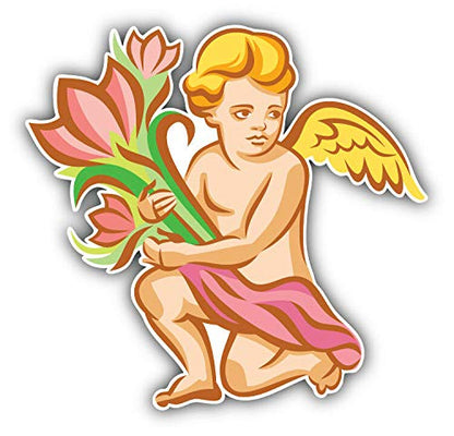 Angel with Flowers Decorative Scrapbooking Sticker Waterproof Vinyl Stickers for Water Bottle, Laptop & Phone Case – 50 Pack