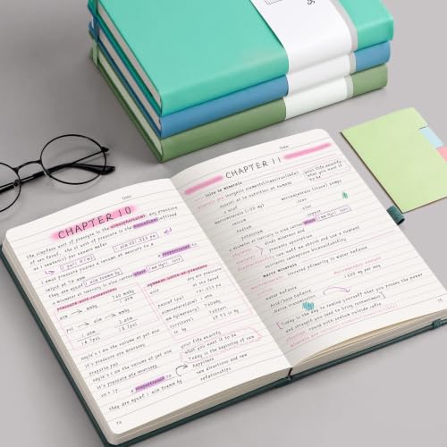 AHGXG Lined Journal Notebook, 320 Numbered Pages, A5 (5.75'' X 8.38'') - color: Light Green, size: A5