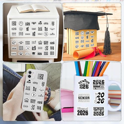 Senior 2026 Graduation Stickers - 50 Pcs Class of 2026 Stickers for College, Graduation Decal for Journal Scrapbook Water Bottle Card Laptop, High School Senior Party Decor Supplies - style: Senior 2026 Graduation