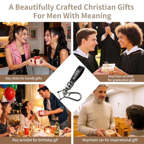 Christian Cross Keychain for Men and Women Faith Gift for Dad/Son/Husband/Loves/Friends on Christmas/Easter