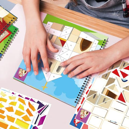 2PCS Bible Crafts for Kids Ages 4-8 Sticker Paint Books Airplane Activities Includes Christian Jesus Angel Adam&Eve and More Designs Gift Party Create 20 Pictures（Sticker Sheets are Separate） - color: Bible Sticker Book