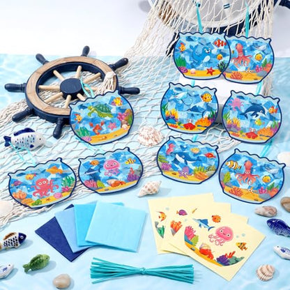 Eersida 32 Pcs Summer Suncatcher Craft Kit DIY Stained Glass - style: Summer