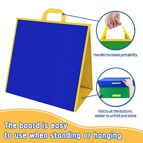 AKAYOK Large Felt Board, 17"x17" Felt Board for Toddlers, Flannel Board for Interactive Storytelling, Visual Schedule & Learning Activities - color: 17" X 17"-double-sided-blue & Green