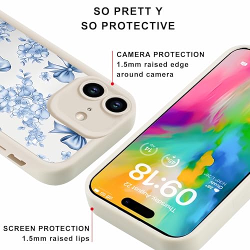 Flower Bow Phone Case for iPhone 16 6,1" Cute Floral Girly Ribbon Bowknot Aesthetic Design Soft TPU Shockproof Protective Phone Cover for Girls Women, Fashion - color: Fashion, size: for iPhone 16