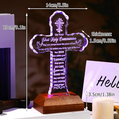 Ornalrist First Holy Communion Gifts for Girls Boys Crystal Christian Gift - color: First Holy Communion