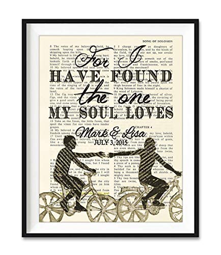 ART FOR THE MASSES Customized Vintage Bible Page Personalized, For I Have Found the One, Song of Solomon 3:4, Christian Art Print, Unframed, Christian Wedding Wall and Home Decor Poster