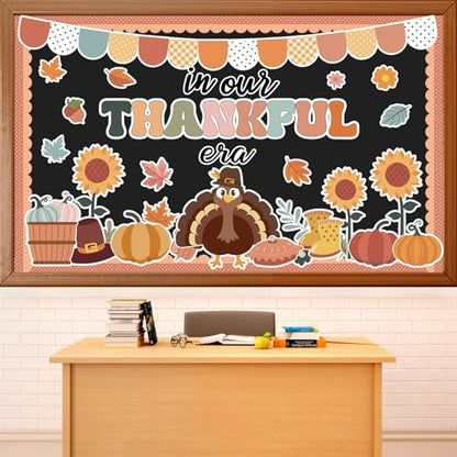 ojustbeok Fall Turkey Bulletin Board Set Thankful Era Classroom Decor - style: Thanksgiving Turkey