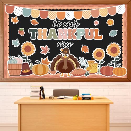 ojustbeok Fall Turkey Bulletin Board Set Thankful Era Classroom Decor - style: Thanksgiving Turkey