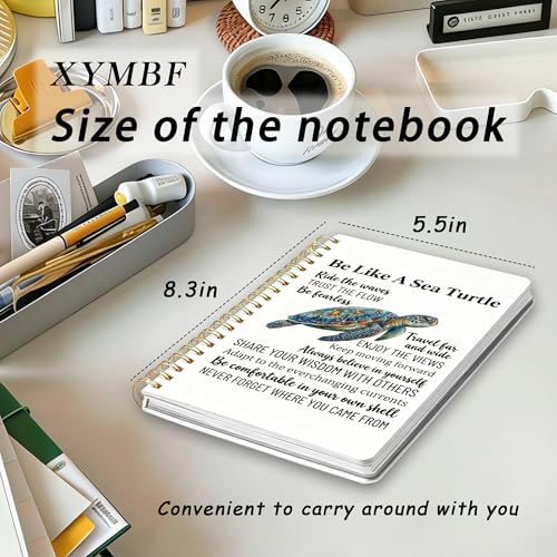Sea Turtle Gift Notebook Journal for Women Men, Inspirational Ocean Animal Writing Diary, Be Like a Sea Turtle Motivational Gift for Marine Life Lovers, Office School Supplies 5.5x8.3 Inch - color: Color-9