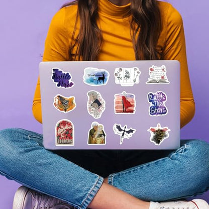 50pcs Throne of Glass Aesthetics Novel Stickers,Vinyl Waterproof for Water Bottles Laptop Scrapbooking Mirrors Notebooks Cars Bumpers Bikes Bedroom Travel Case - color: Throne