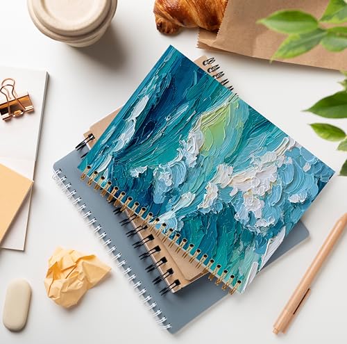 GDJIEGBC Blue Coastal Beach Notebook 5.5x8.3in - color: Color F