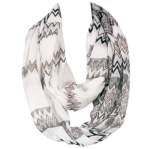Lightweight Scarfs for Women Infinity Plaid and Striped Many Style - color: Gray