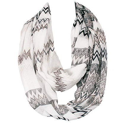 Lightweight Scarfs for Women Infinity Plaid and Striped Many Style - color: Gray