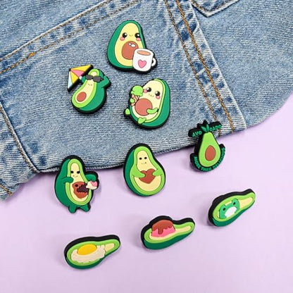 Cute Pins Bulk, Funny Lapel Badge Pins Rubber Brooch Pins for Backpacks, Hats, Bags - style: Avocado-30PCS