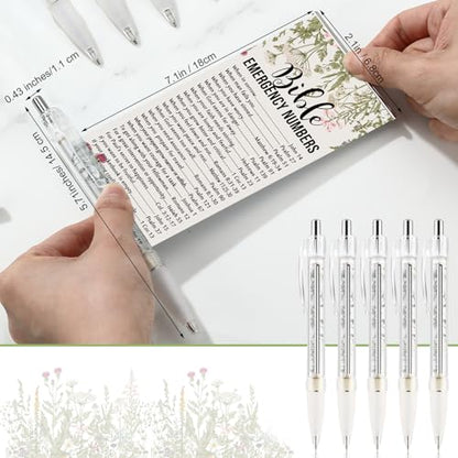 25 Pack Christian Gifts for Women Men, Bible Verse Pens Bulk, Religious Gifts, Bible Emergency Numbers Pens for Church, Sunday School Study, VBS, Women Ministry - style: Emergency Numbers