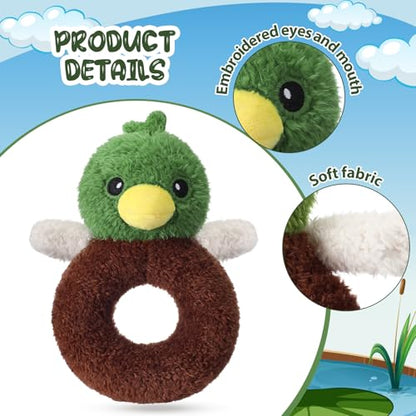 Karenhi Green Mallard Duck Stuffed Animal Little Stuffed Animal Praying - color: Mallard Duck