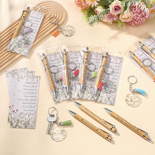 Spakon 10 Sets Christian Gifts Bulk Bible Verse Pens Keychain, Bible - style: Bible