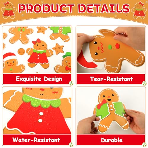 3D Christmas Honeycomb Bulletin Board Gingerbread Bulletin Board Set Christmas Classroom Decorations Gingerbread Winter House Paper Cutouts for Xmas Winter Holiday Home School Classroom Wall Decor - style: Gingerbread