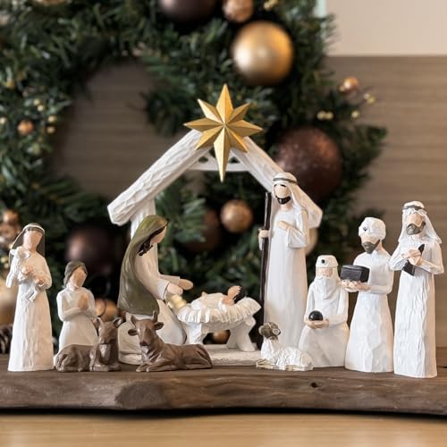 Nativity Set Indoor – 12 Pieces Christmas Nativity Scene Set