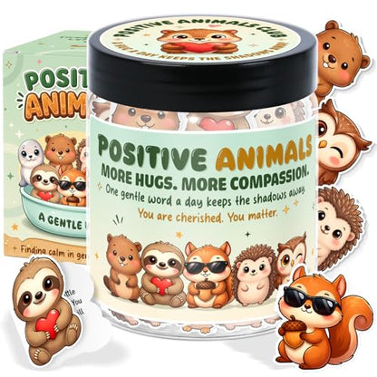 Positive Animals Jar, 60 Pcs Animal Affirmation Cards - color: Animals