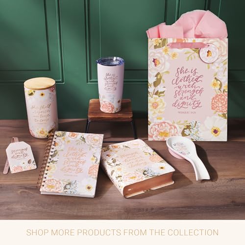Christian Art Gifts Large Gift Bag with Tissue, Strength & Dignity, Pink - color: Be Still/Multicolor Floral, style: Large Portrait