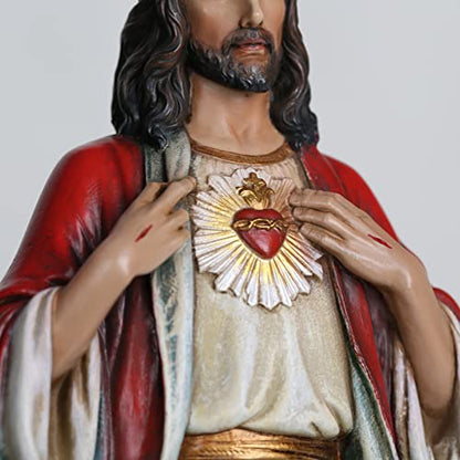 BC Catholic Sacred Heart of Jesus Statue 10" H Jesus Christ Art Sculpture - size: 10 inches H