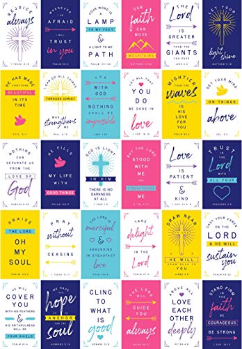 Bible Verse Cards - Inspirational Scripture Messages (60 Cards, 2 Sets Of 30 Unique 3.5 inch x 2 inch Cards) - size: 2 inches x 3.5 inches