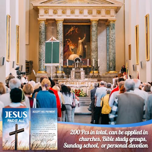 200 Pcs Gospel Tracts Salvation Cards,Cross, JESUS PAID IT ALL - style: Cross, JESUS PAID IT ALL