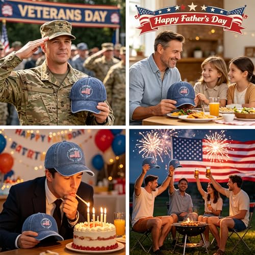 250th Anniversary USA Hat,Adjustable Embroidered Patriotic Baseball Cap,250 Year American Anniversary Merchandise for Unisex - color: O